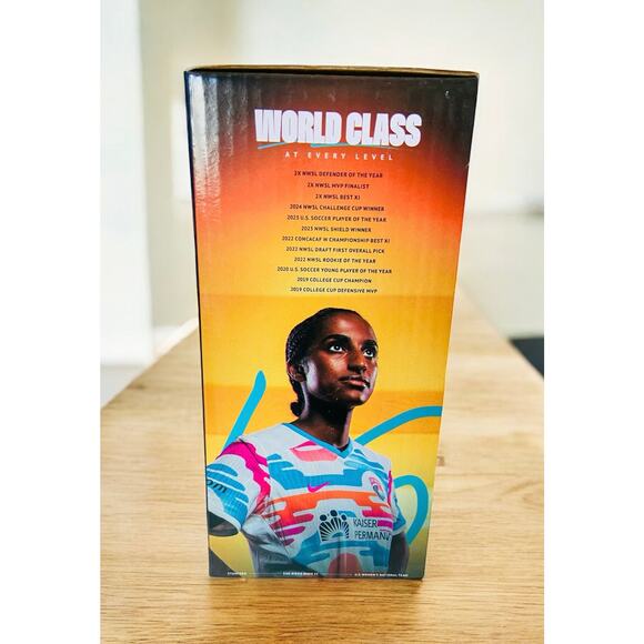 NEW in Box Naomi Girma 2024 Kaiser Bobblehead San Diego Wave FC Soccer Sports - Picture 2 of 9